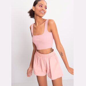 Pink ribbed tank top